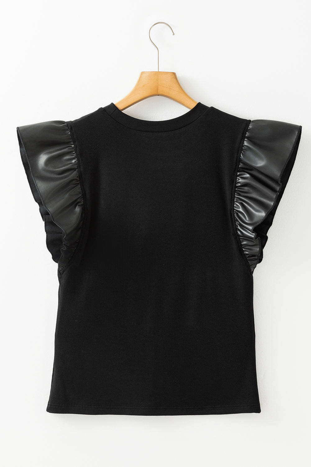 Ruffled Round Neck Cap Sleeve Blouse - Classique Collection