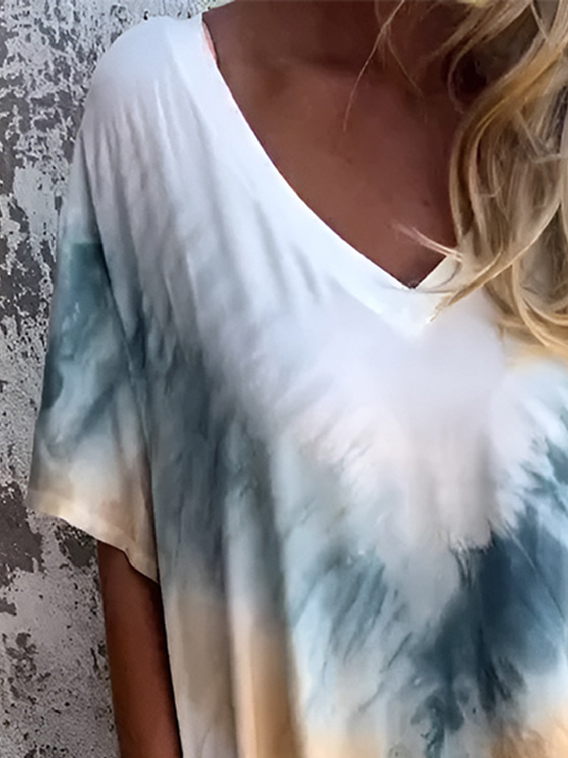 Full Size Pocketed Tie-Dye Short Sleeve Dress - Classique Collection