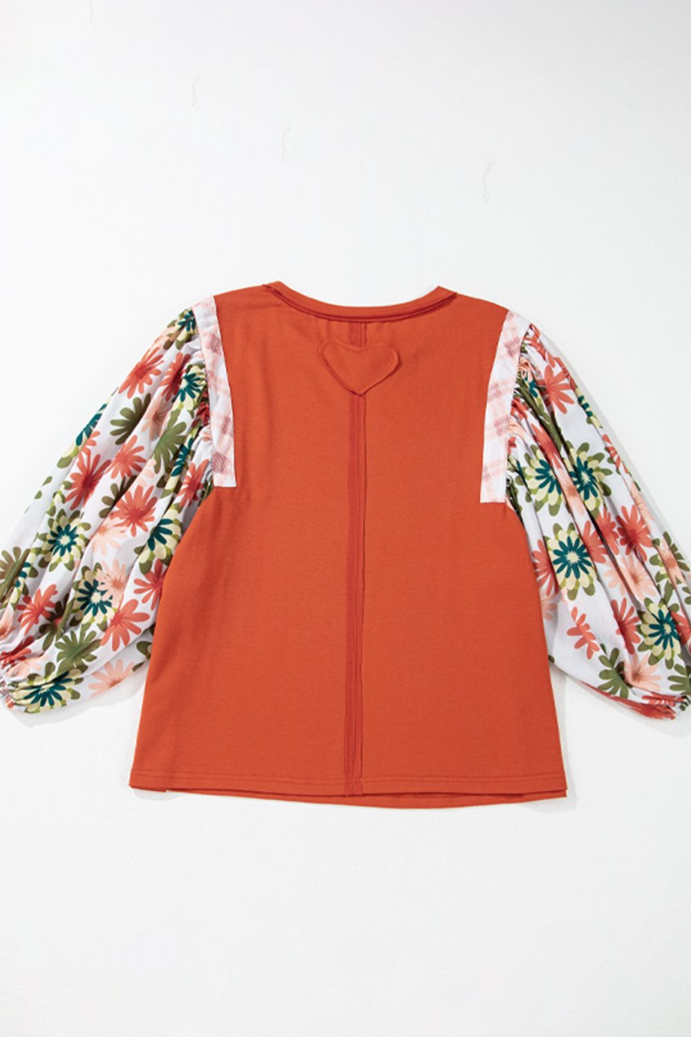 Printed Round Neck Balloon Sleeve Blouse - Classique Collection