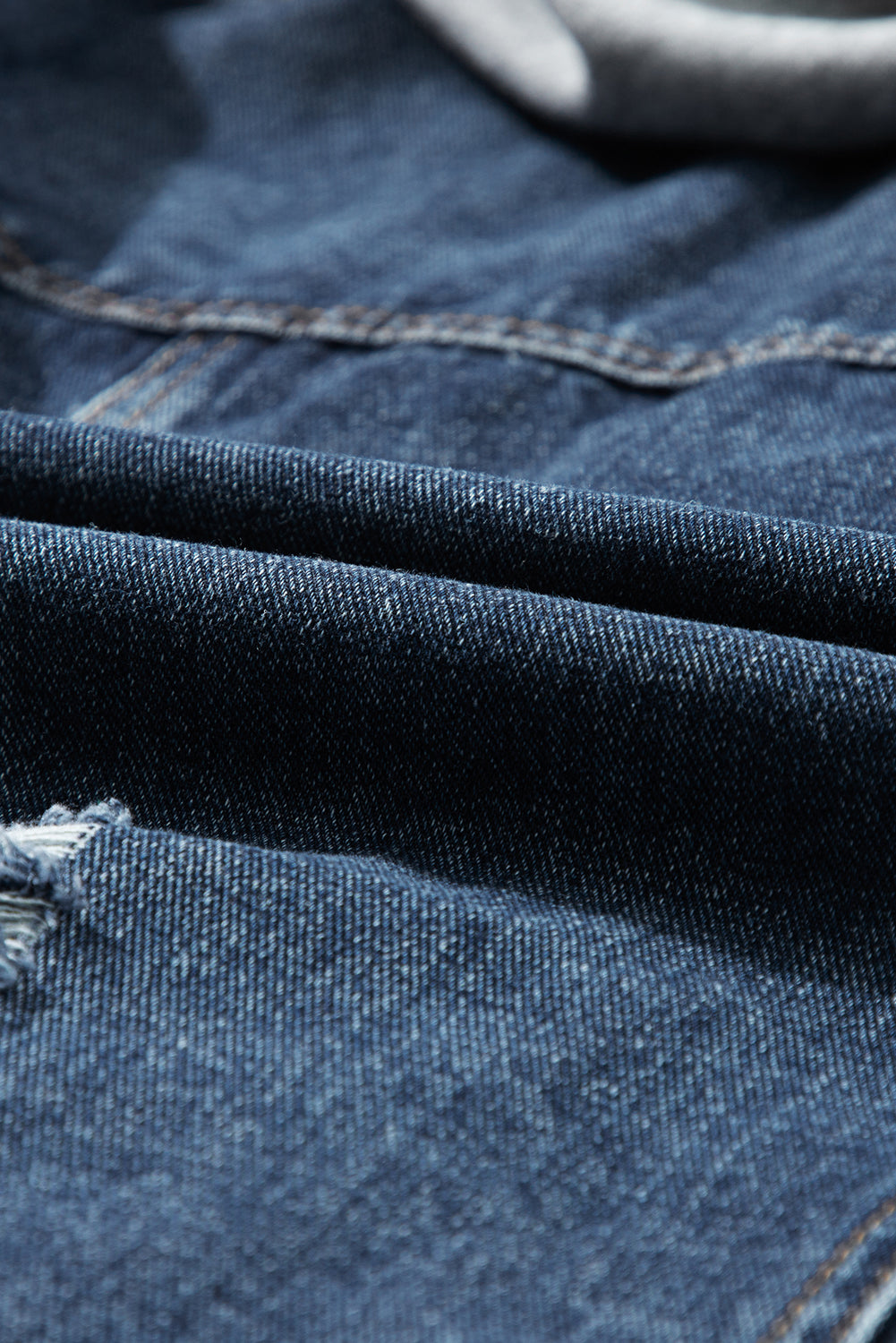 Fake Two-Piece Hooded Zip-Up Denim Jacket - Classique Collection