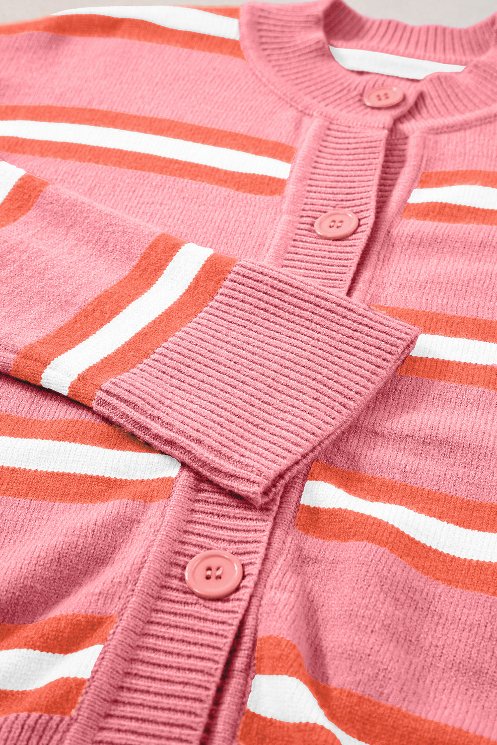 Striped Button Down Long Sleeve Cardigan - Classique Collection