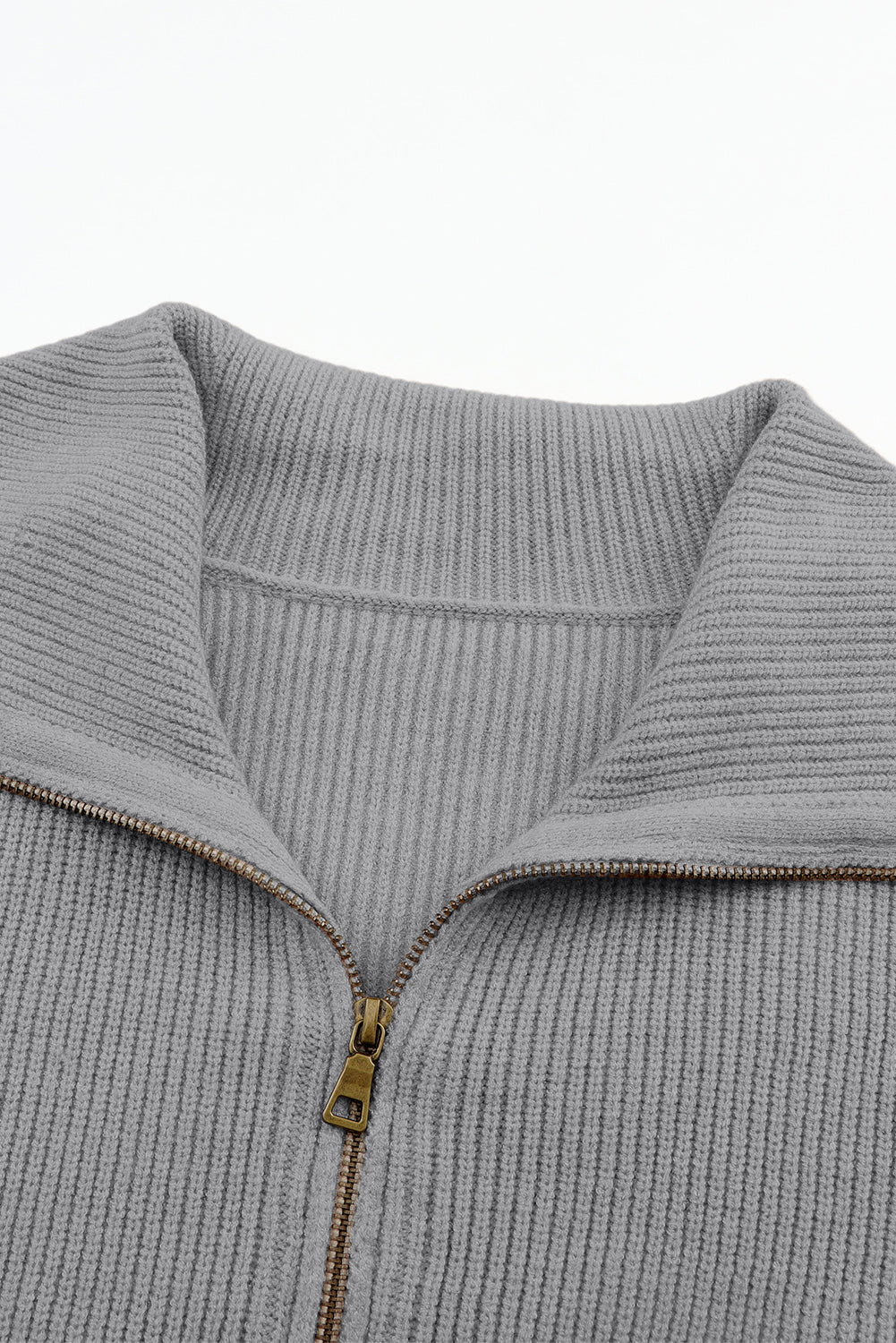 Zip Up Long Sleeve Cardigan - Classique Collection
