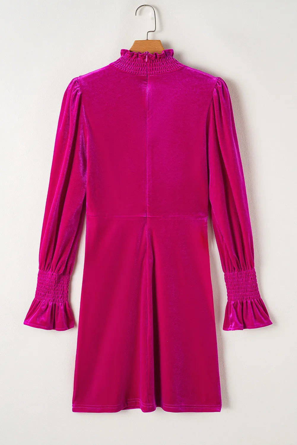 Frill Mock Neck Flounce Sleeve Mini Dress - Classique Collection