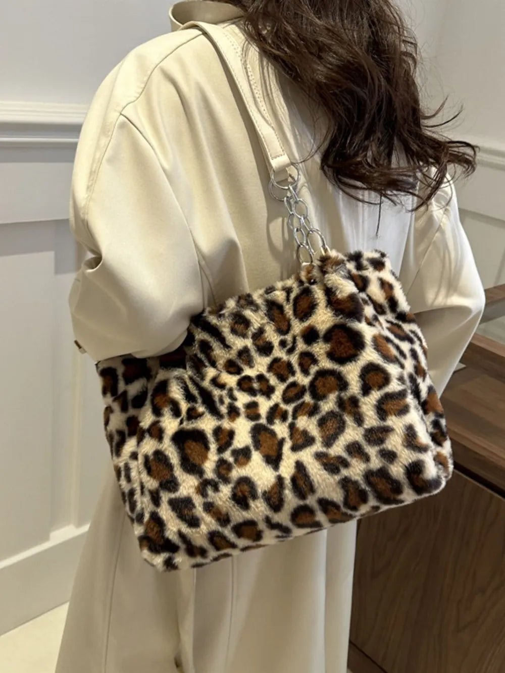 Faux Fur Leopard Shoulder BagBag