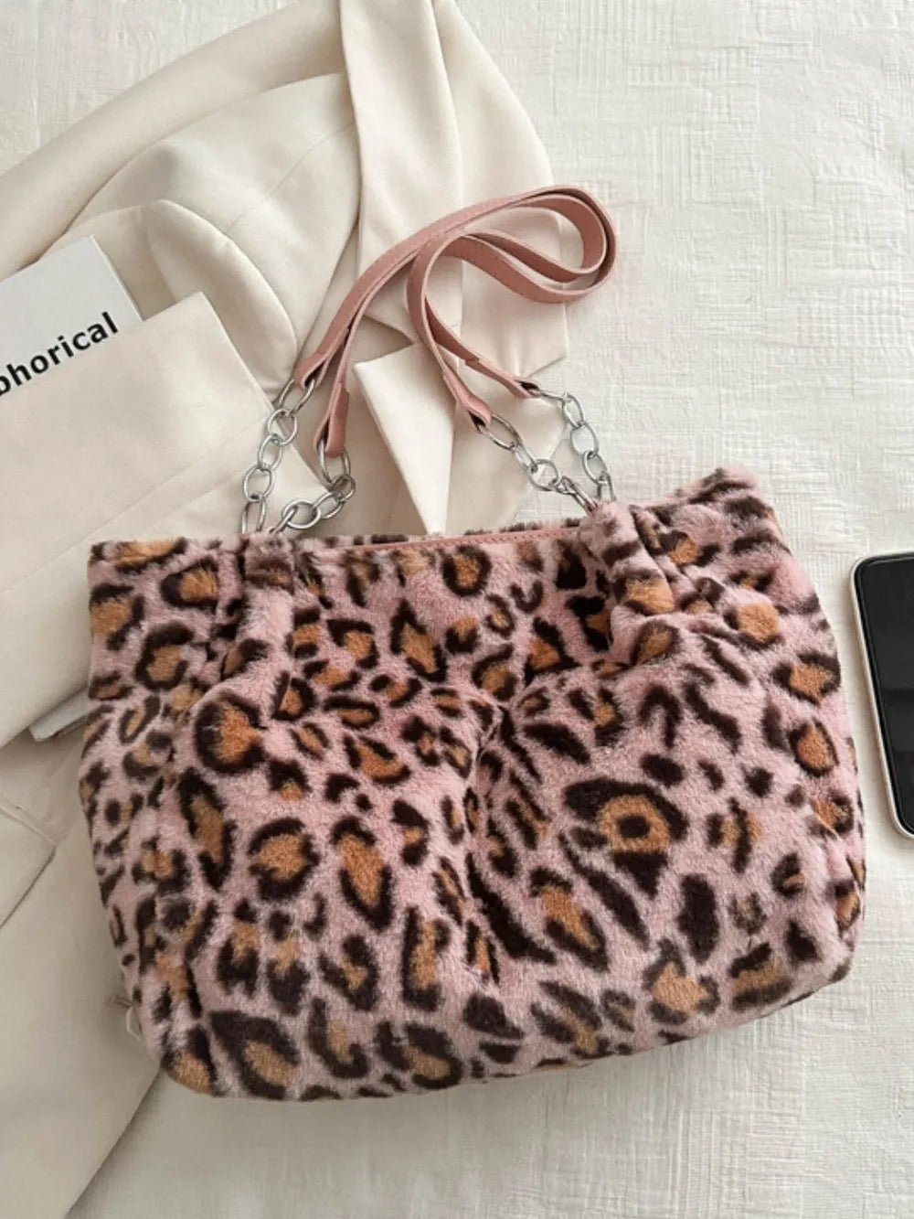 Faux Fur Leopard Shoulder BagBag