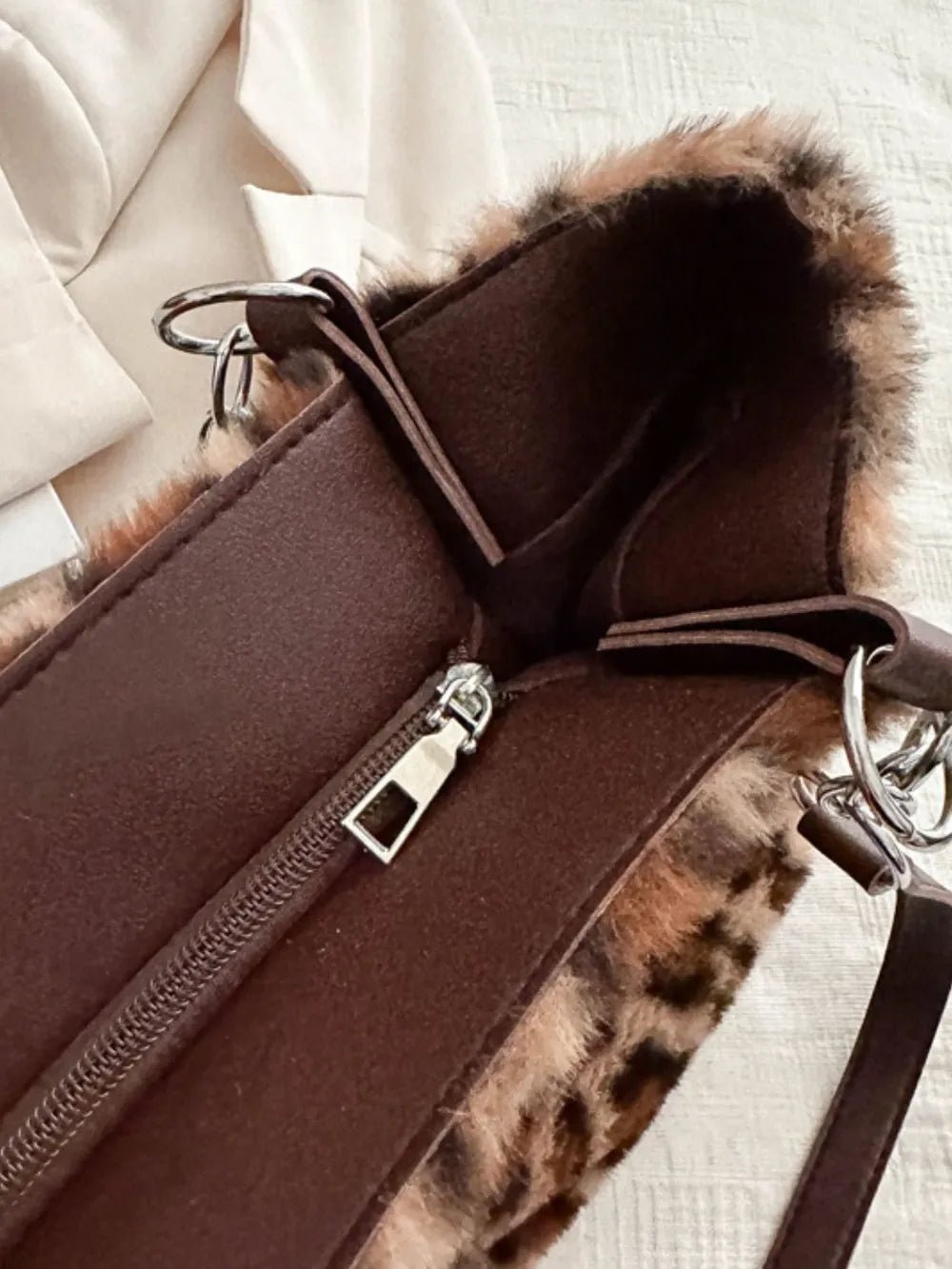 Faux Fur Leopard Shoulder BagBag