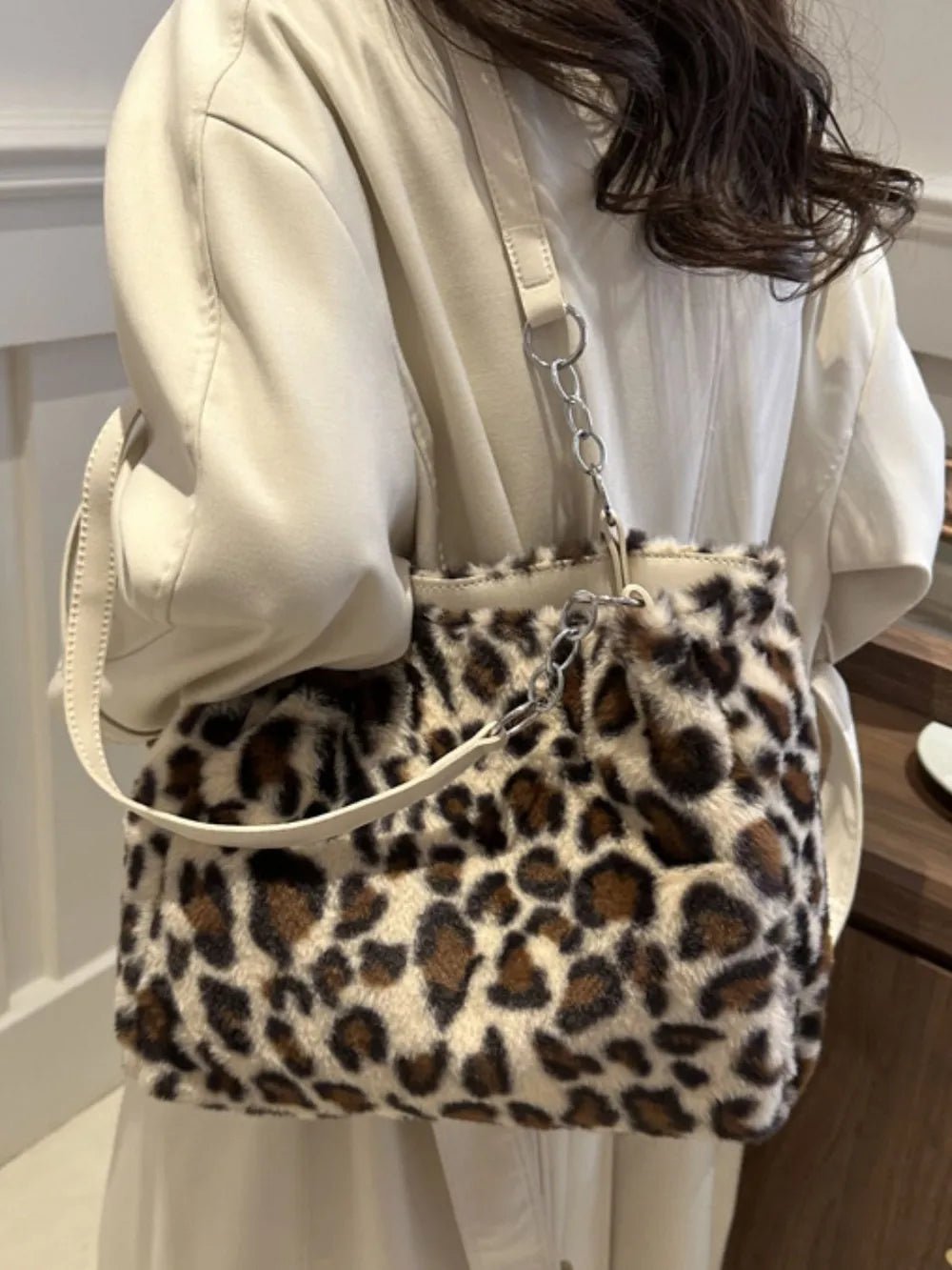 Faux Fur Leopard Shoulder BagBag