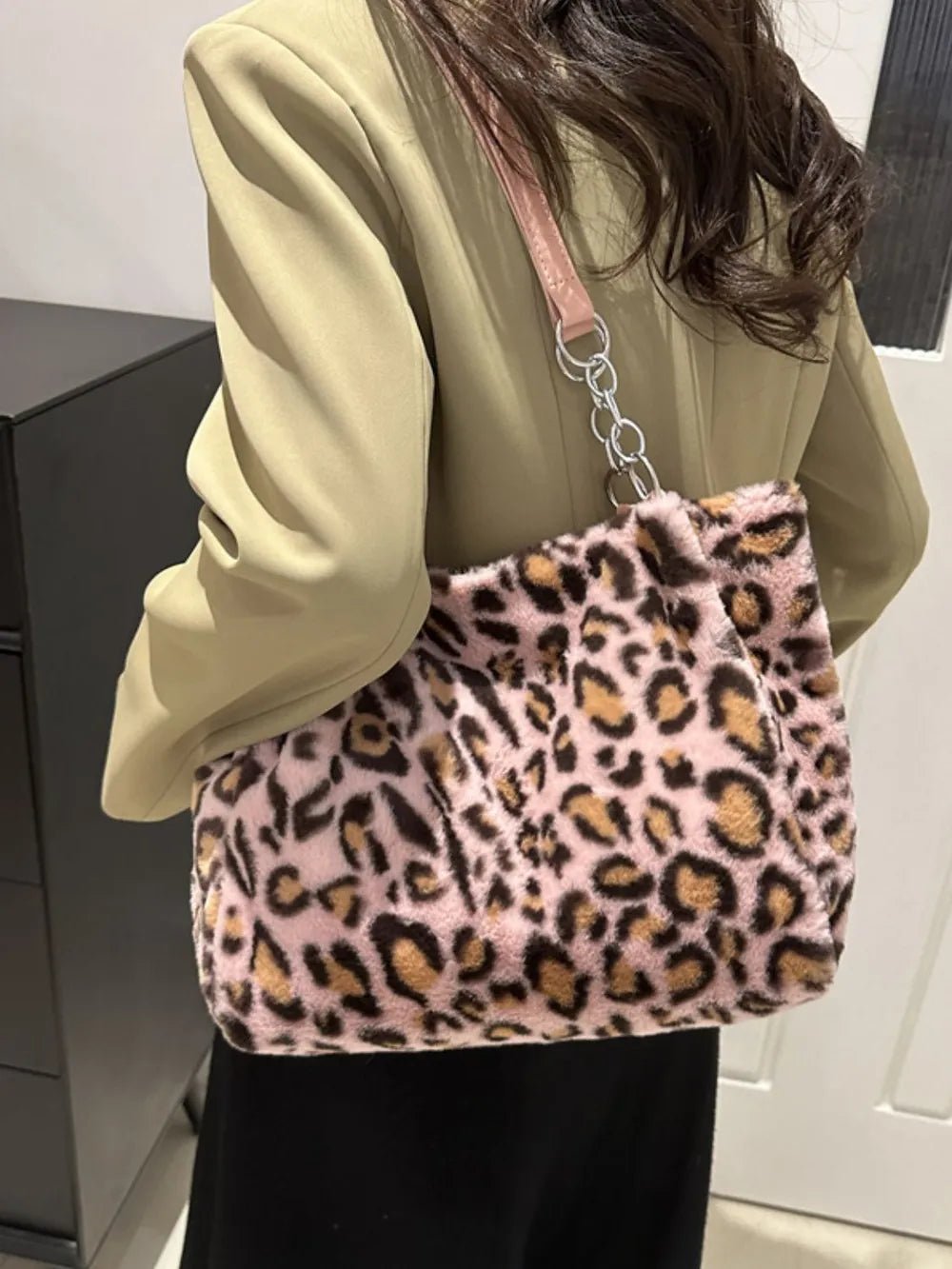 Faux Fur Leopard Shoulder BagBag