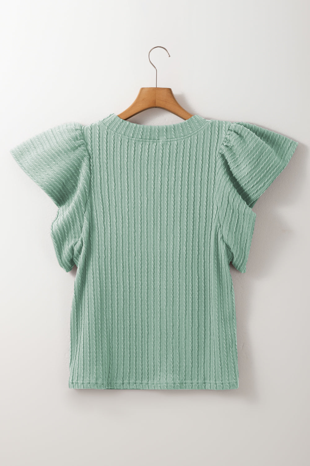 Textured Round Neck Flounce Sleeve Blouse - Classique Collection
