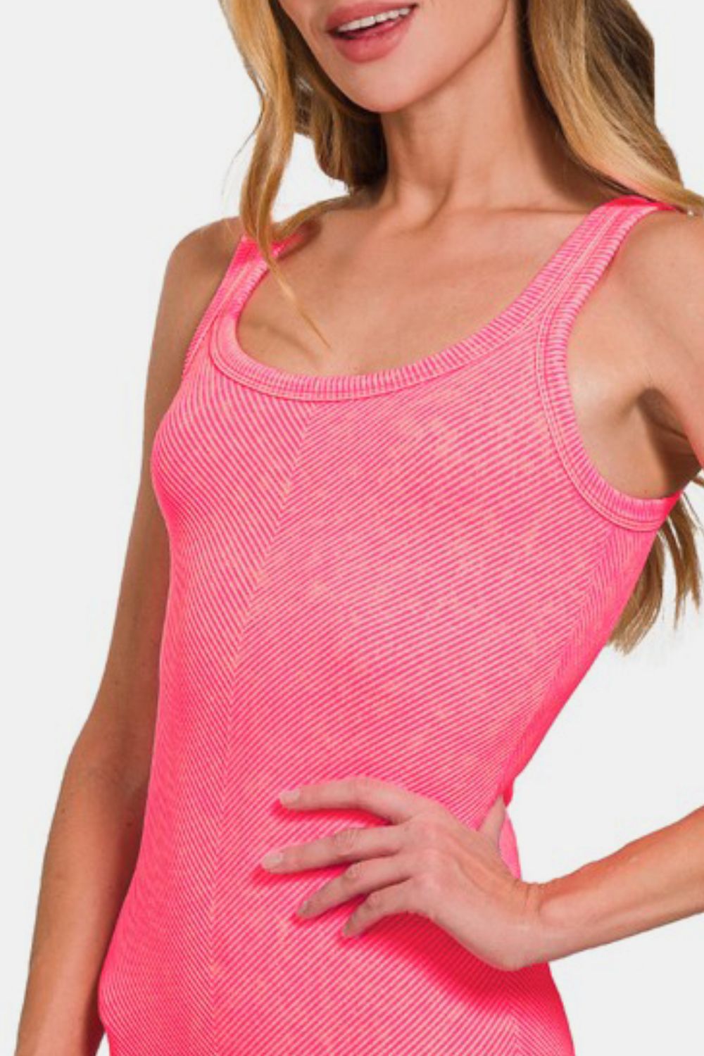 Zenana Ribbed Scoop Neck Tank - Classique Collection