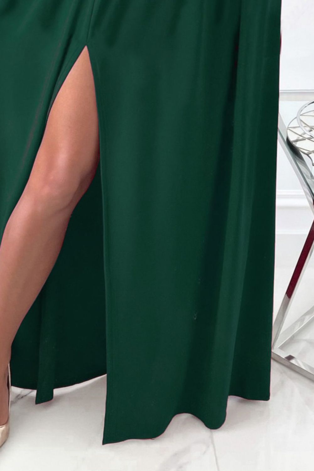 Slit Surplice Long Sleeve Maxi Dress - Classique Collection