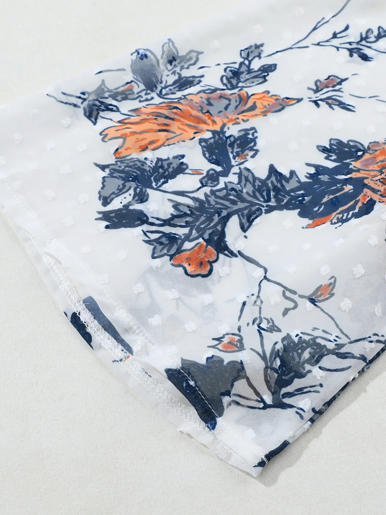 Floral Print Open Front Cover Up
