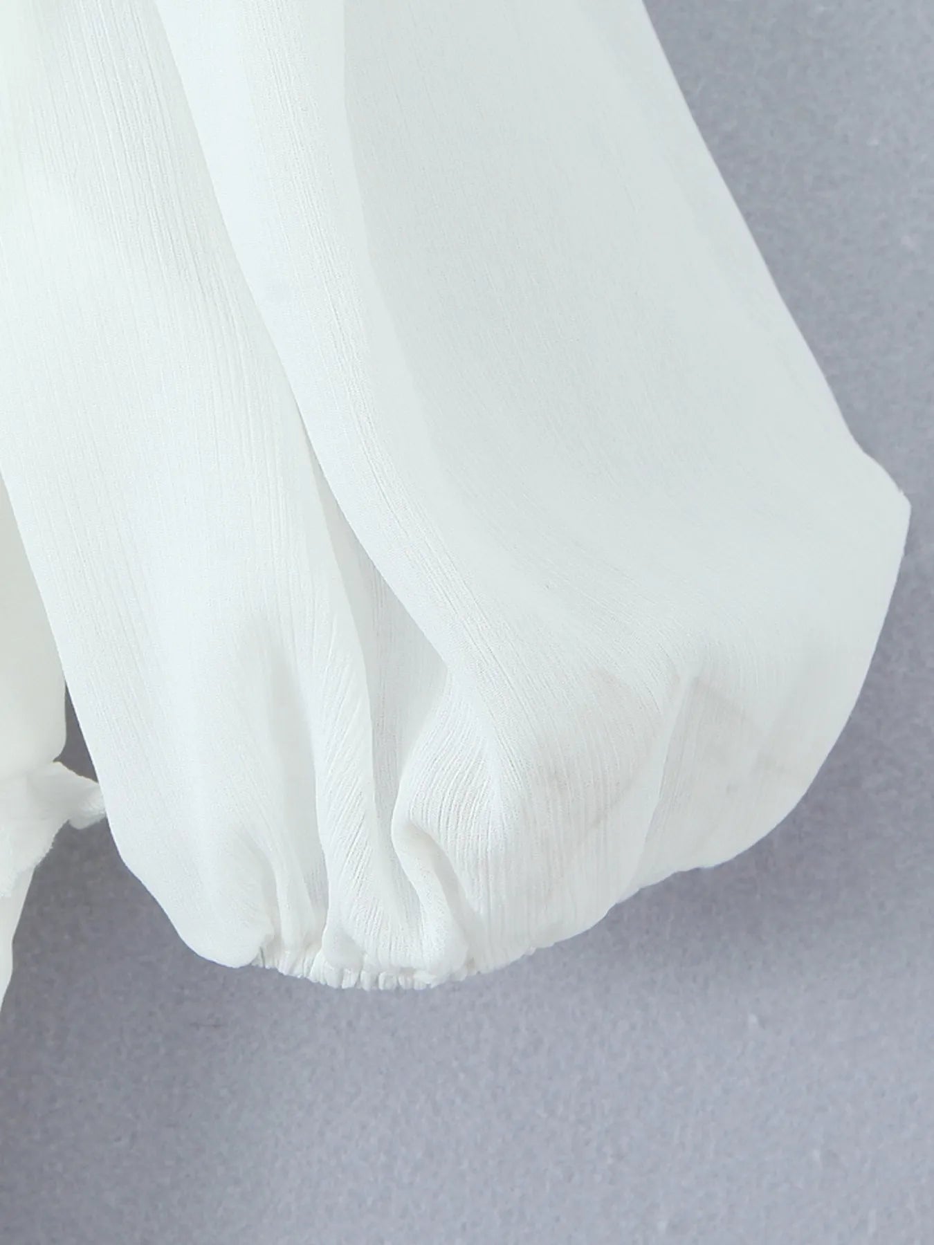 Frill V - Neck Puff Sleeve Blouse