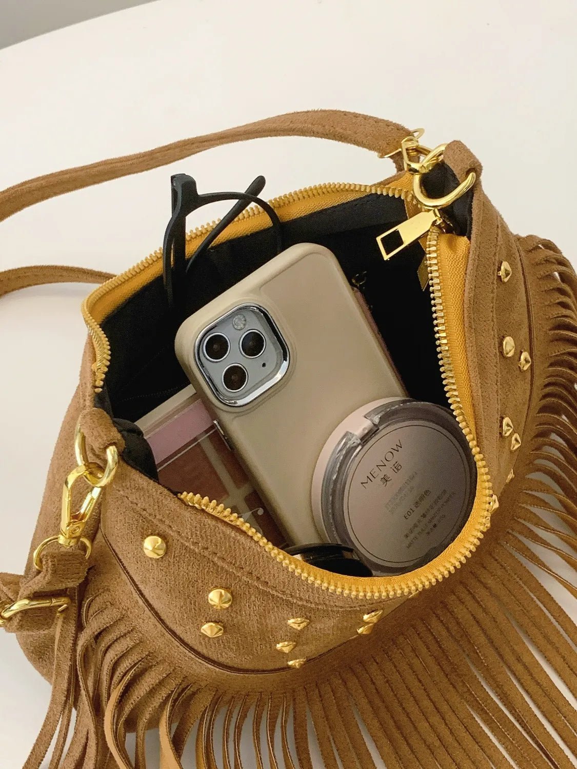 Fringe Studded Shoulder BagBag