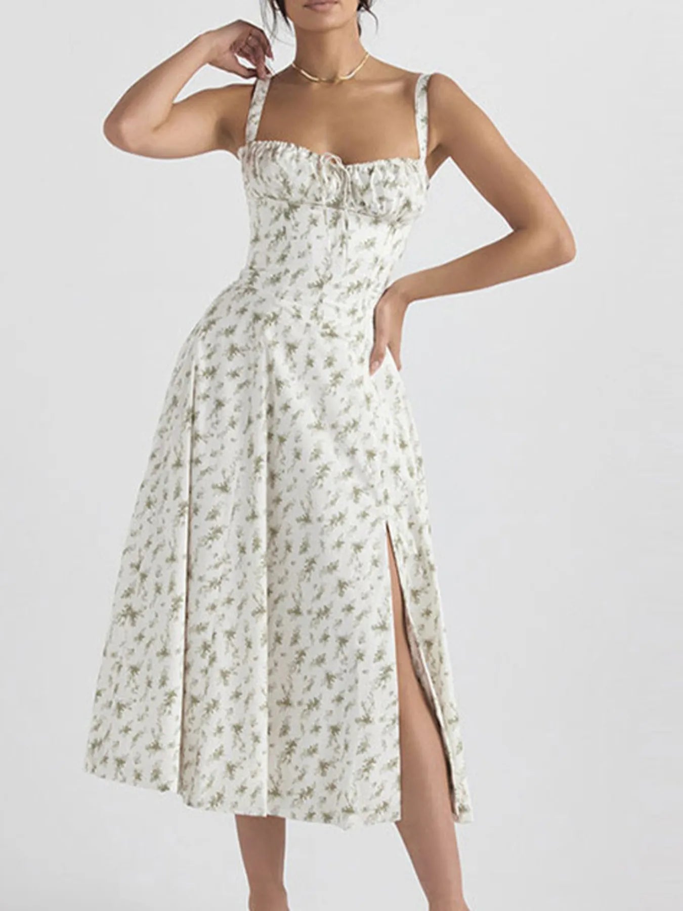 Full Size Slit Sweetheart Neck Cami Dress Plus Size