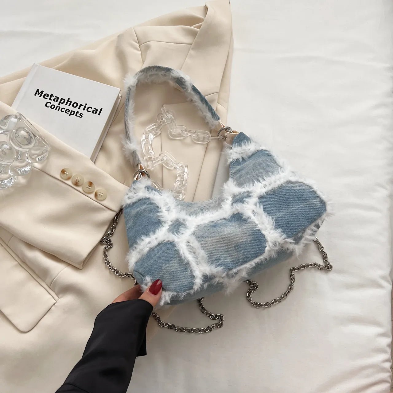 Fuzzy Chain Shoulder BagBag