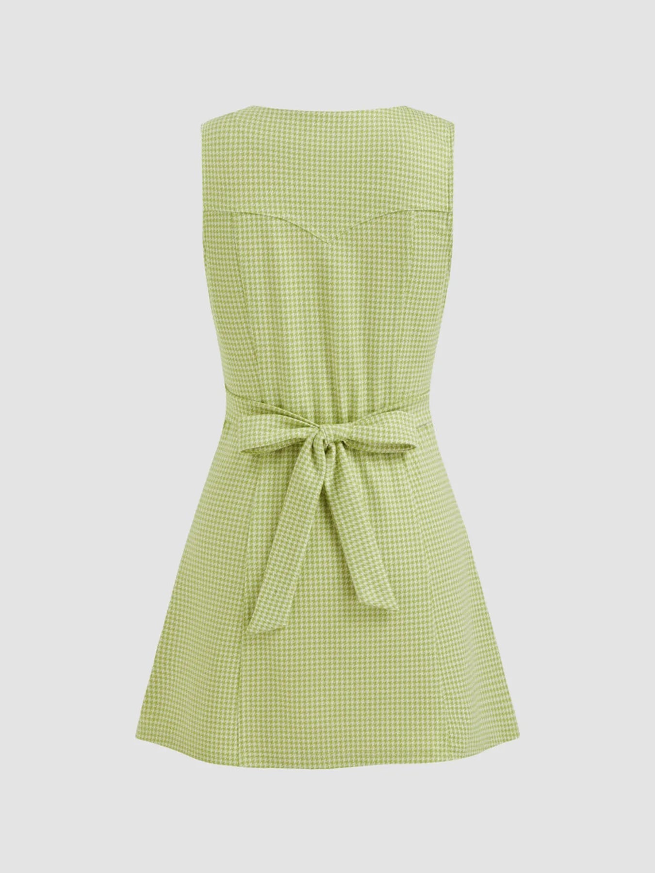 Gingham Button - Front A - Line Mini Dress