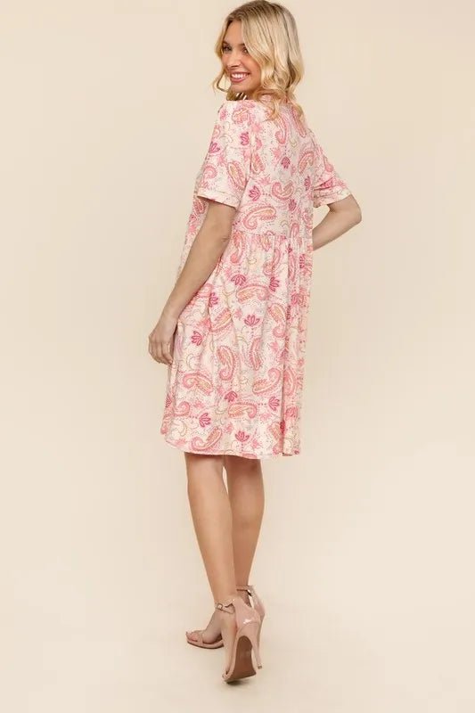 Haptics Fit and Flare Paisley Print Knit Dress