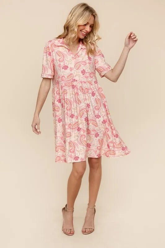 Haptics Fit and Flare Paisley Print Knit Dress