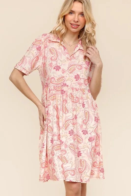 Haptics Fit and Flare Paisley Print Knit Dress