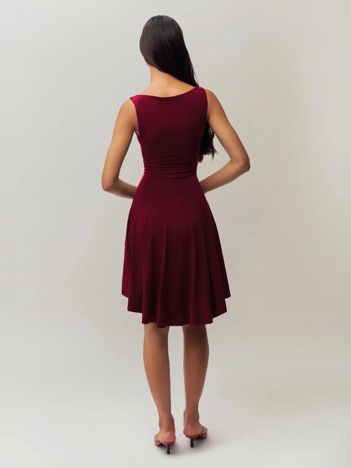 High - Low Round Neck Sleeveless Dress