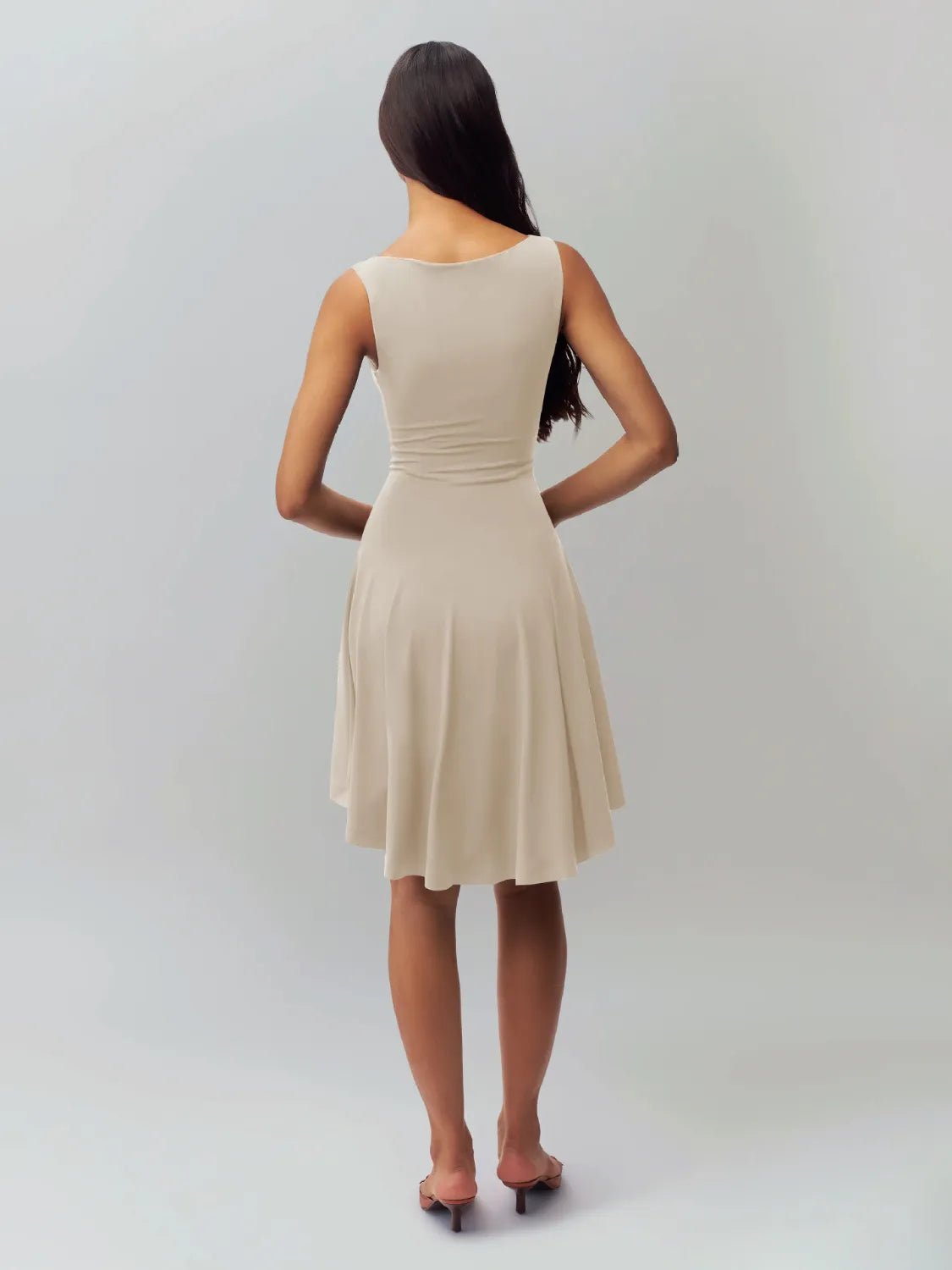 High - Low Round Neck Sleeveless Dress