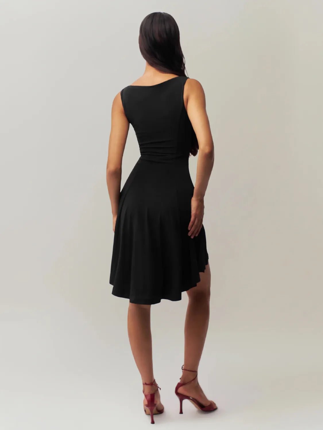 High - Low Round Neck Sleeveless Dress