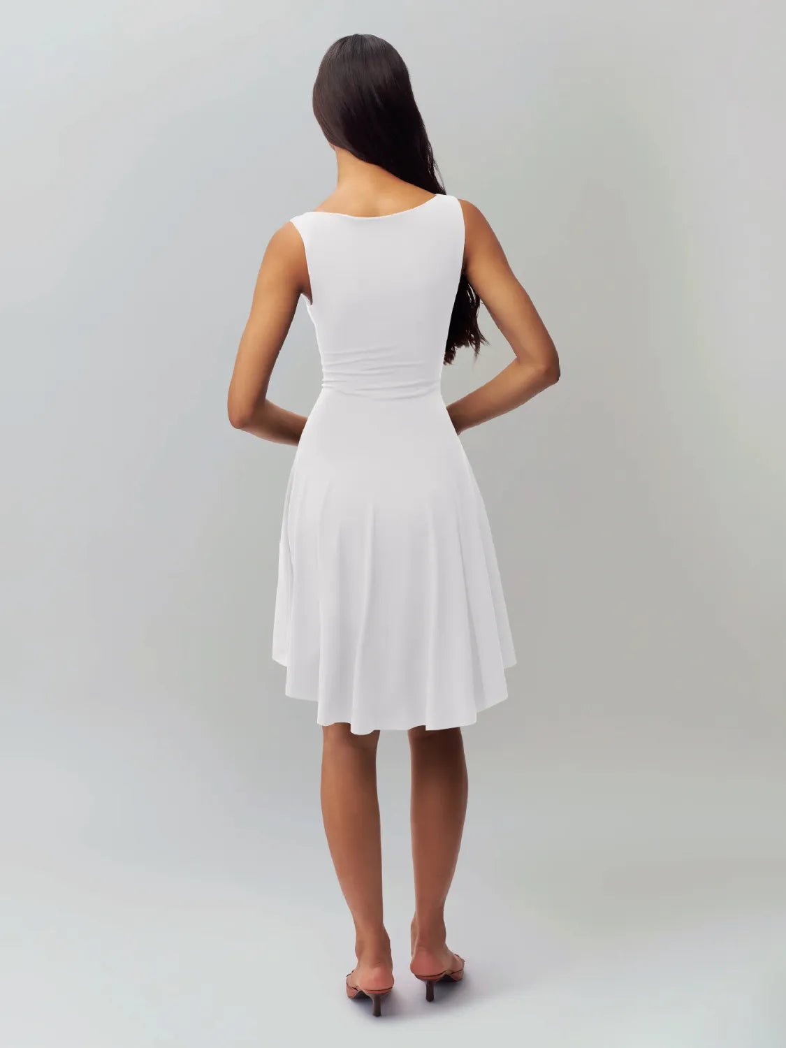 High - Low Round Neck Sleeveless Dress