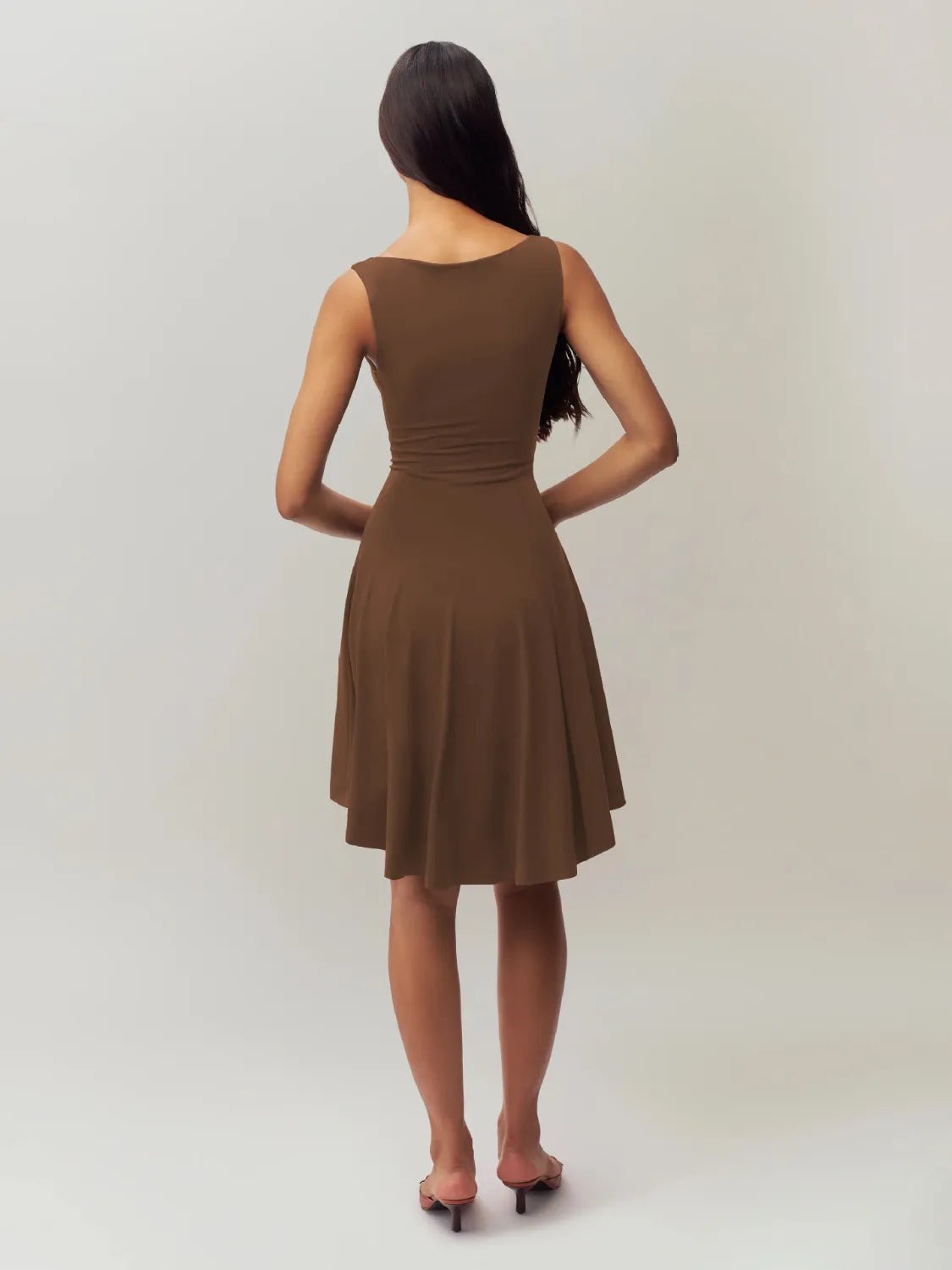High - Low Round Neck Sleeveless Dress