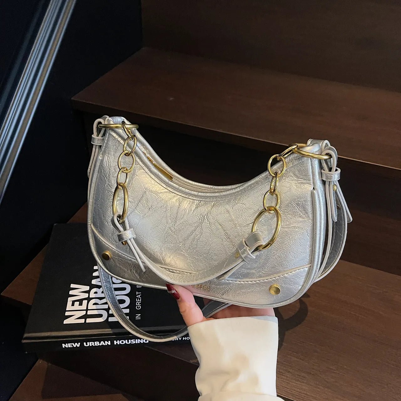 Leather Crescent Shoulder BagBag