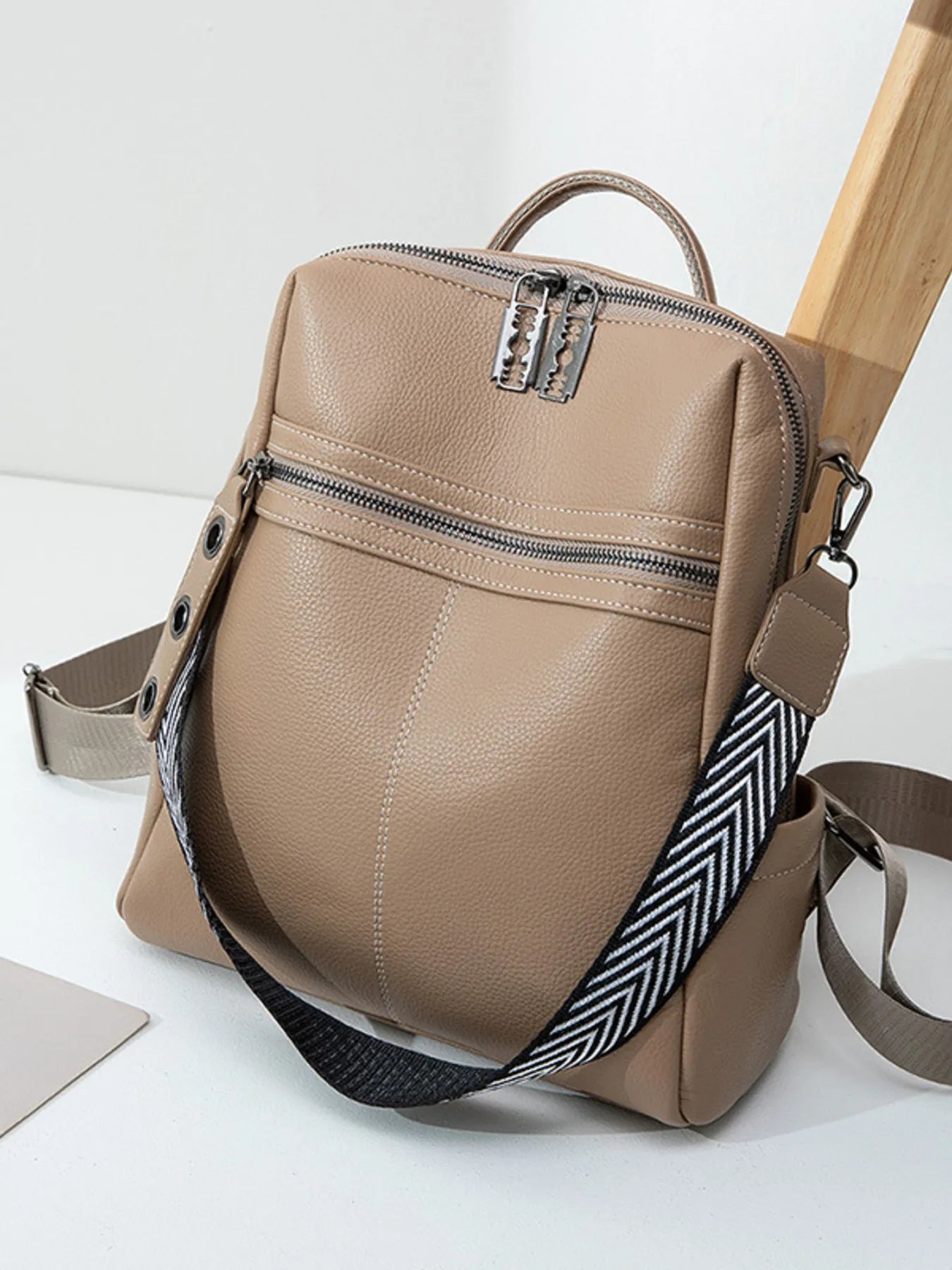 Leather Multi - Compartment Backpack Bag