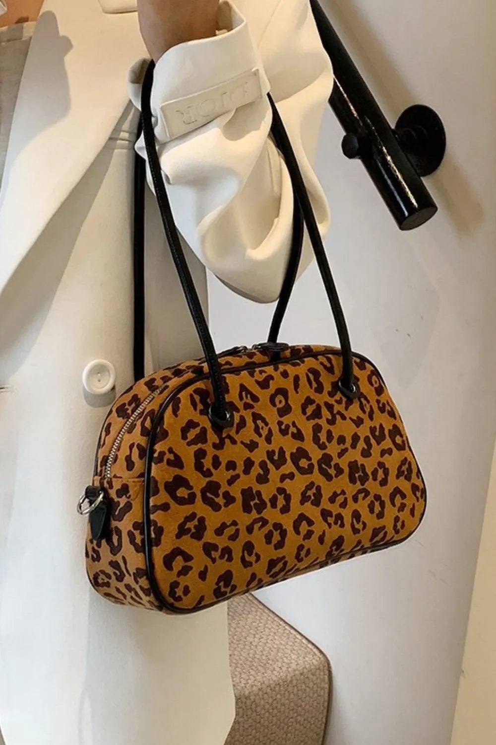 Leopard Suede Medium Shoulder BagBag