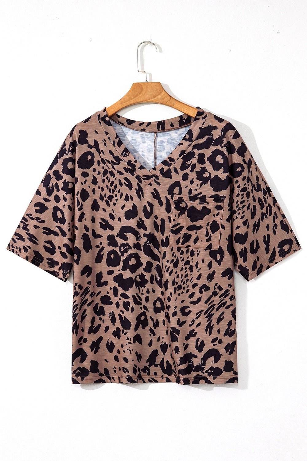 Leopard V - Neck Half Sleeve T-Shirt