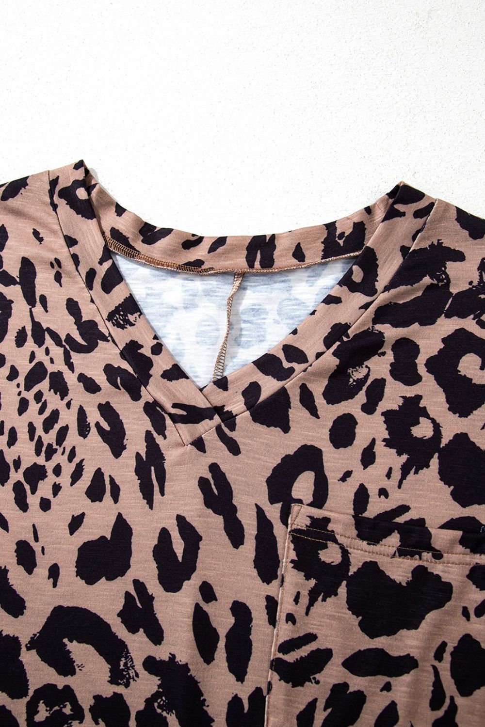 Leopard V - Neck Half Sleeve T-Shirt