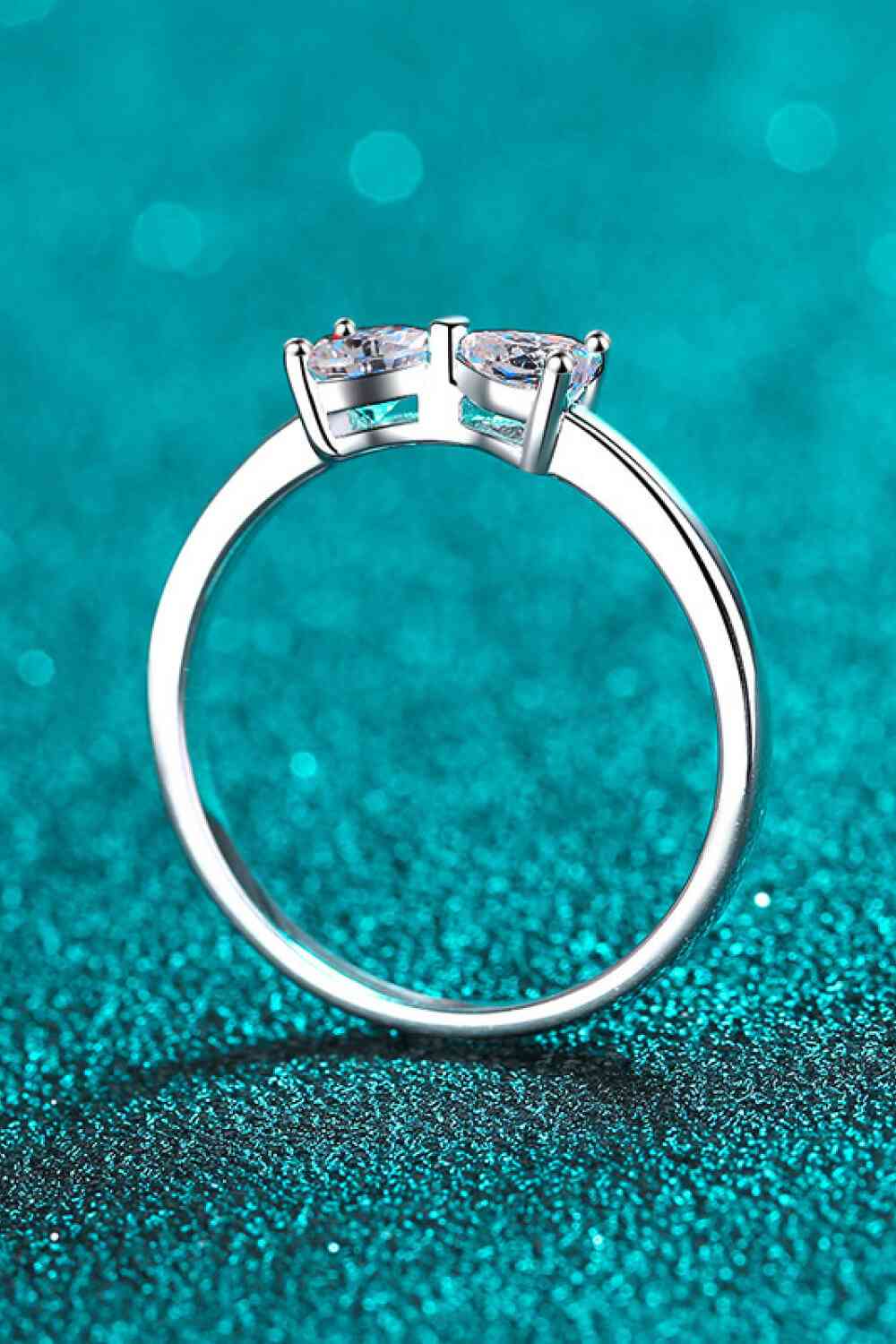 Moissanite Bow Rhodium - Plated Ring