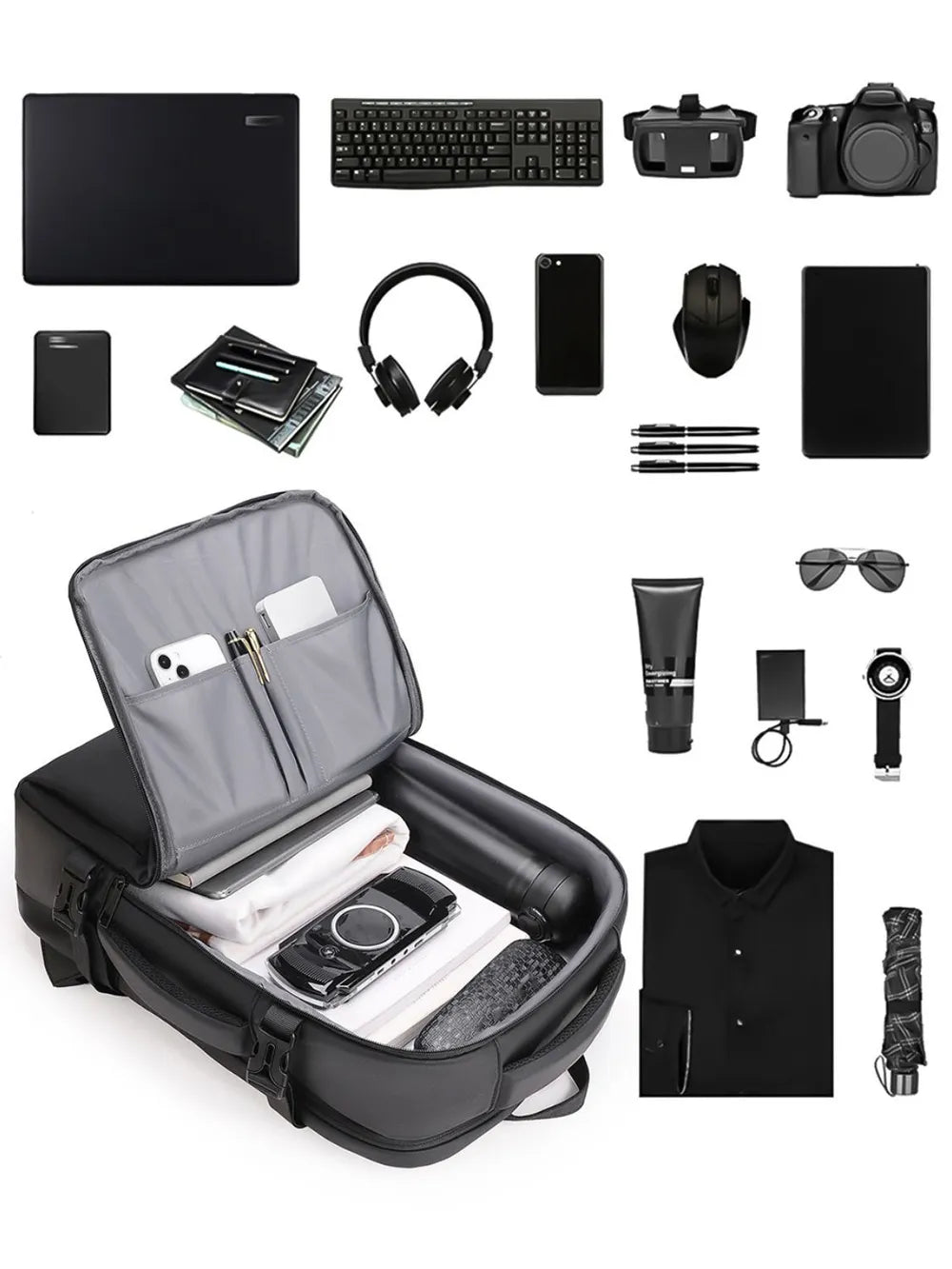 Multi - Pockets Adjustable Straps Backpack BagBag