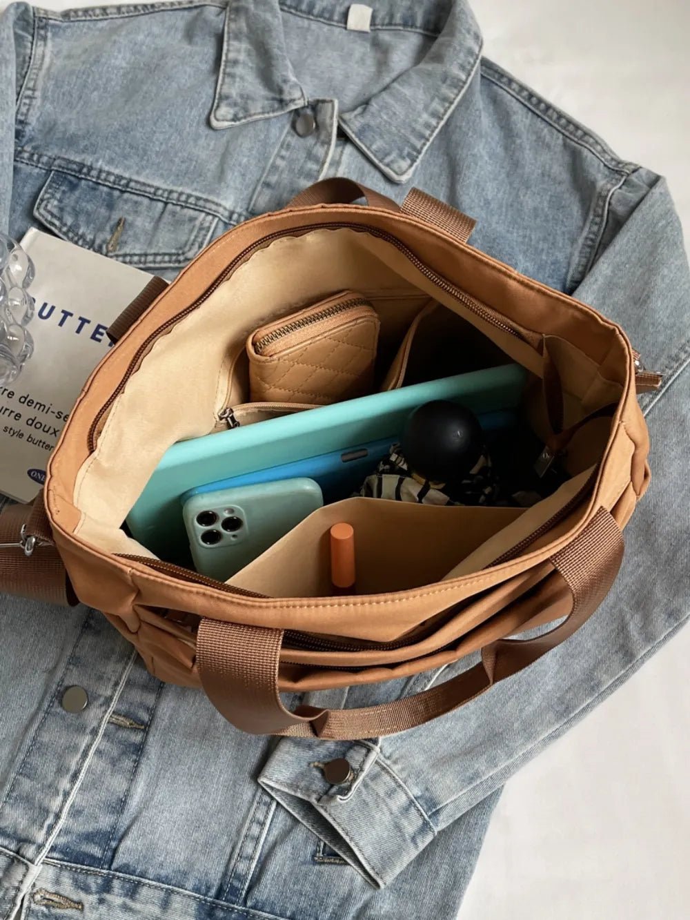 Nylon Solid Color Tote BagBag