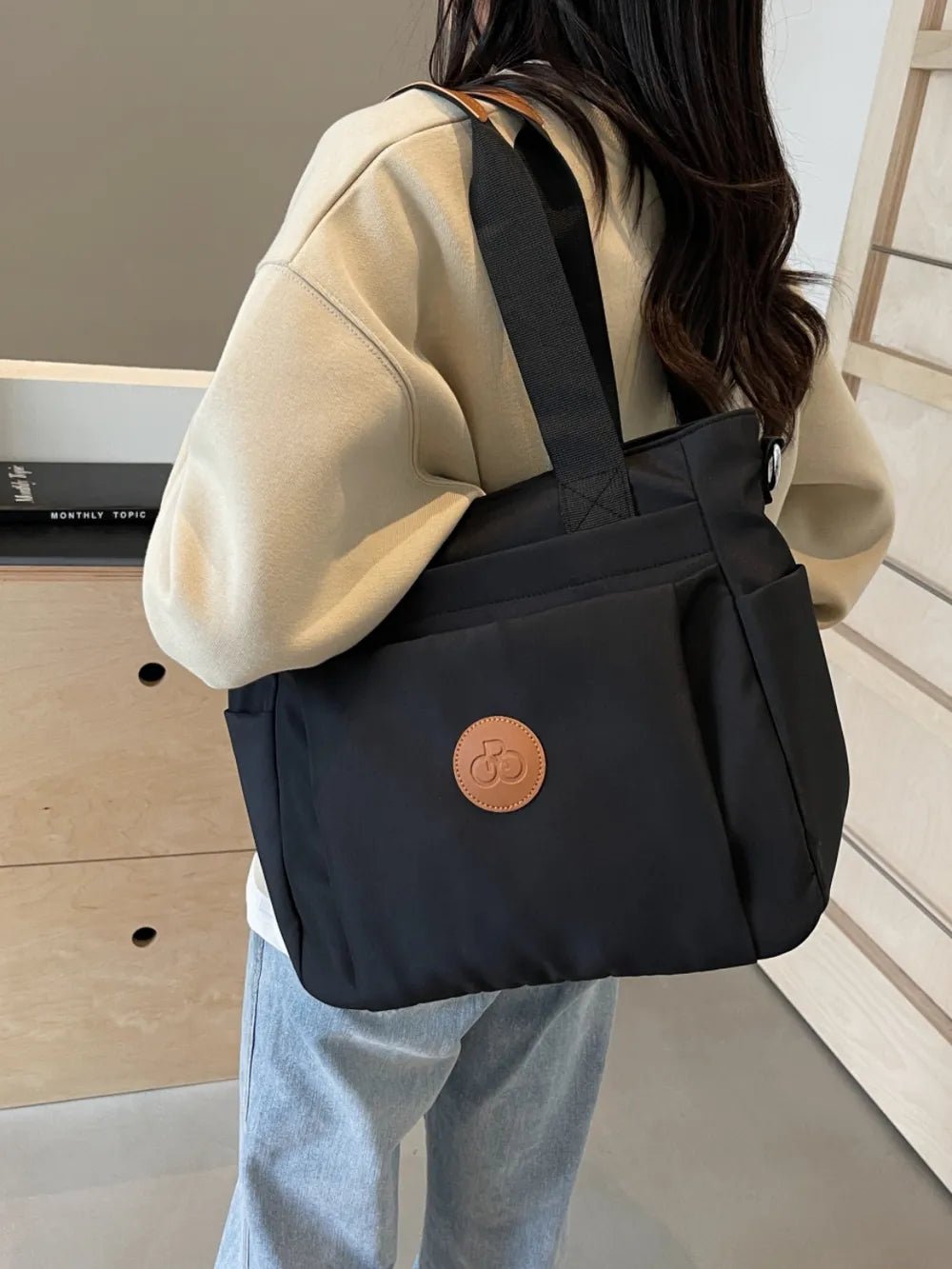 Nylon Solid Color Tote BagBag
