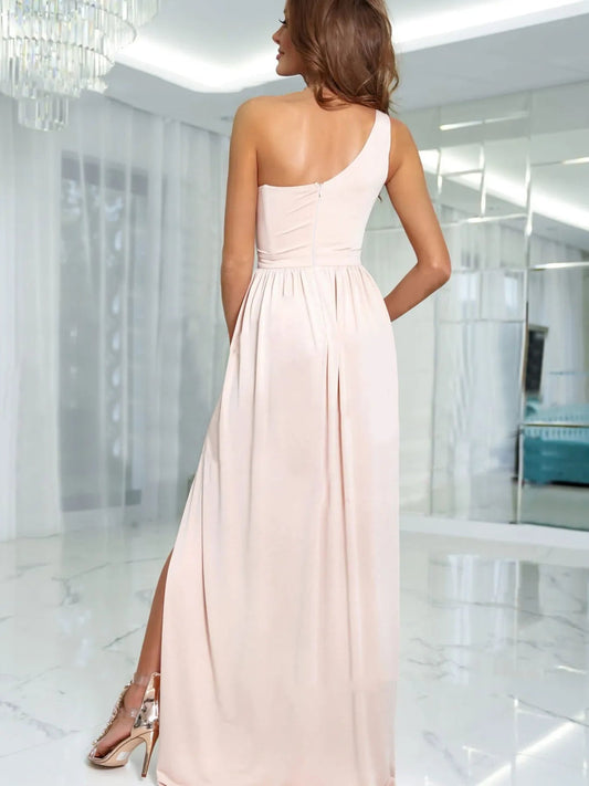 One - Shoulder High Slit Dress