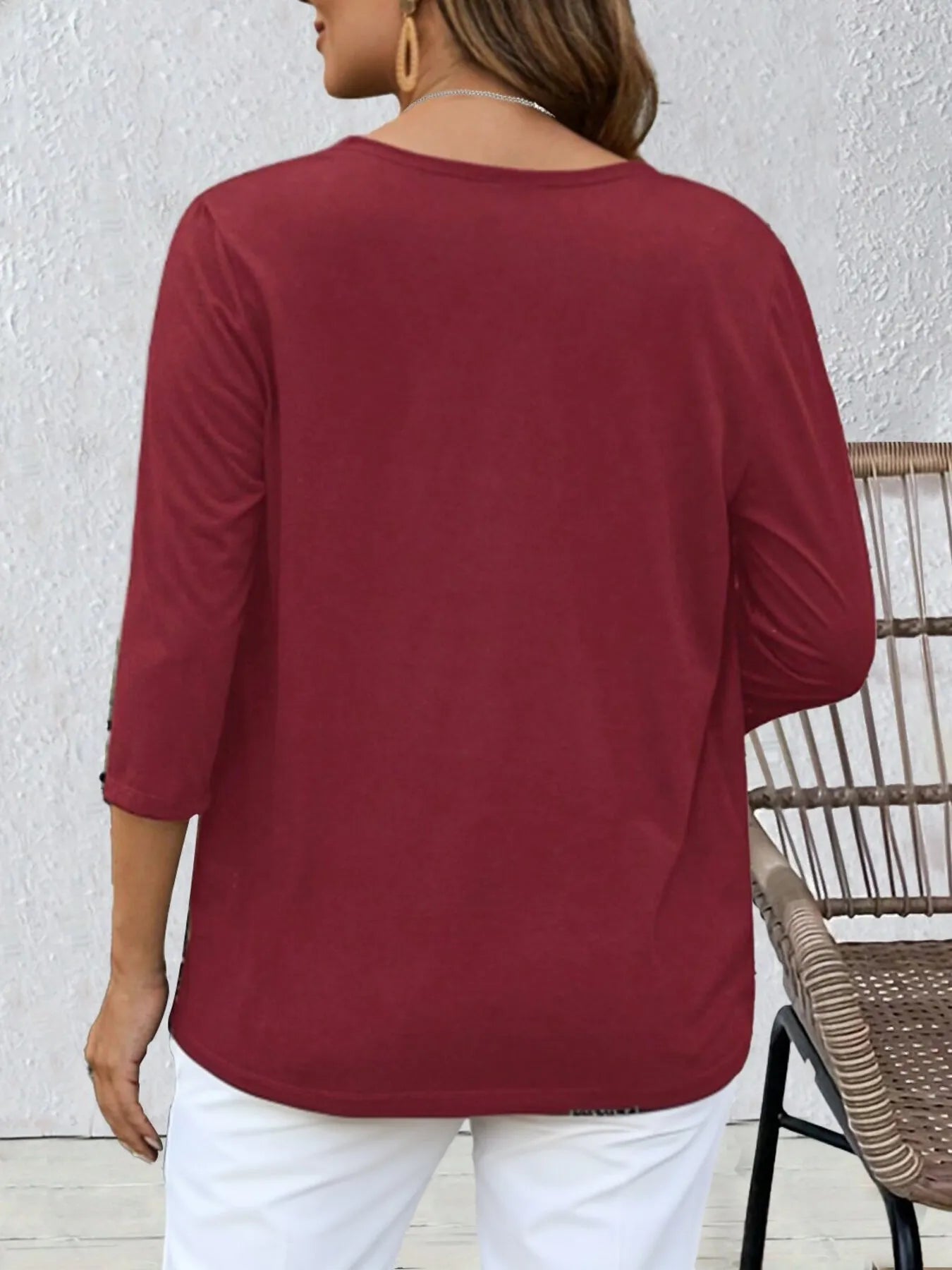 Open Front 3/4 Sleeves Cardigan