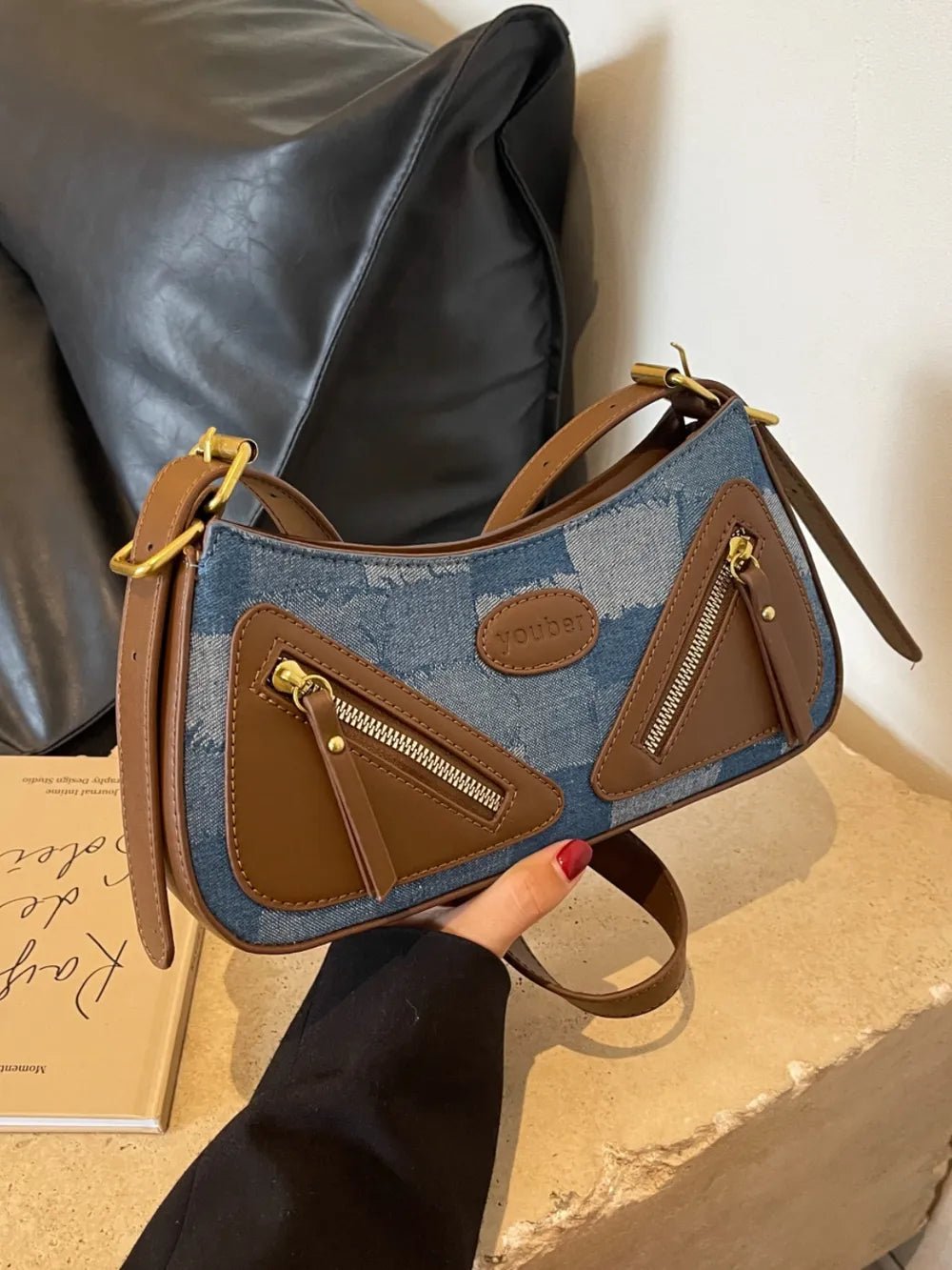 Plaid Adjustable Strap Shoulder BagBag