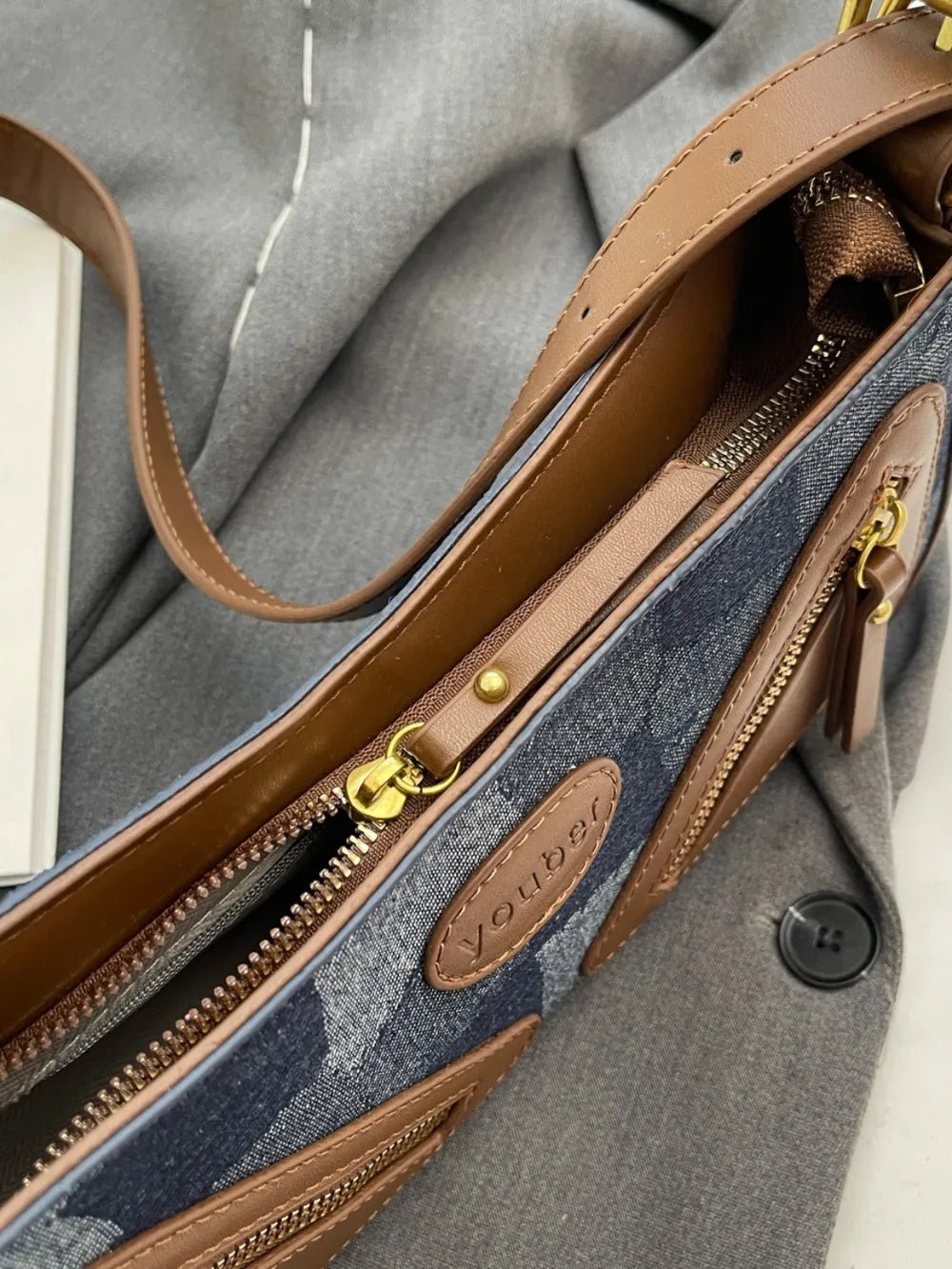 Plaid Adjustable Strap Shoulder BagBag