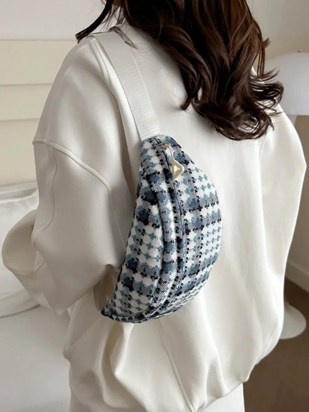 Plaid Wide Strap Crossbody BagBag