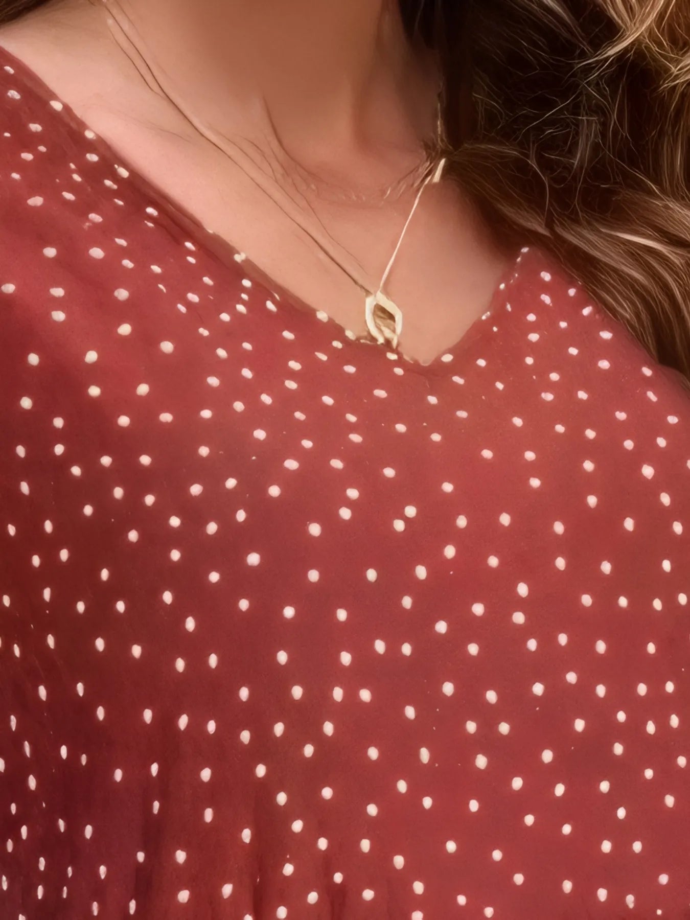 Polka Dot Ruffle Sleeve V - Neck Mini Dress