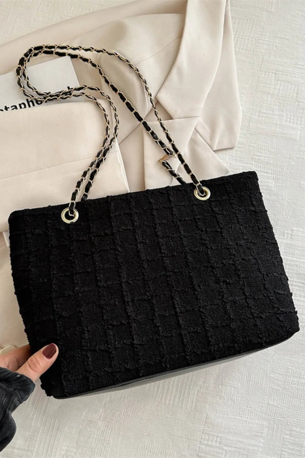 Polyester Texture Chain Tote bagBag