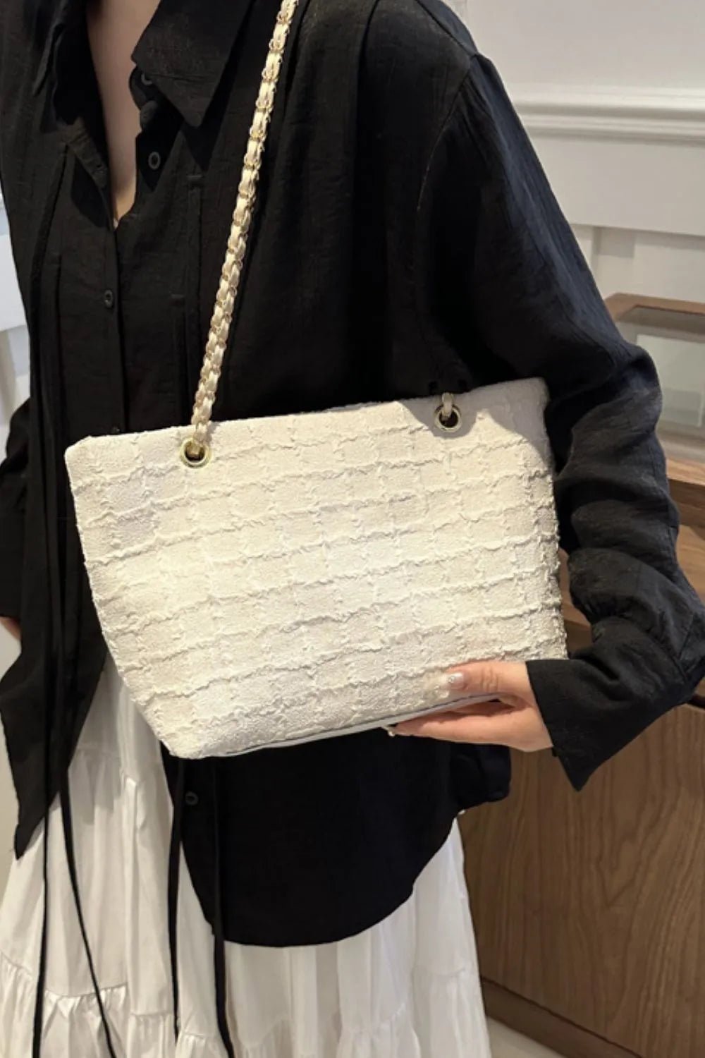 Polyester Texture Chain Tote bagBag