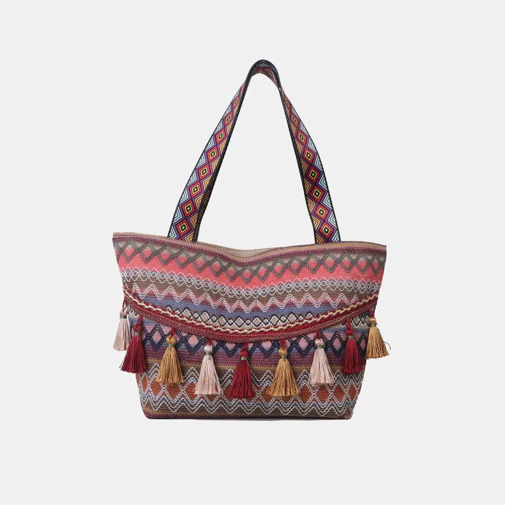 Printed Tassel Detail Tote BagBag