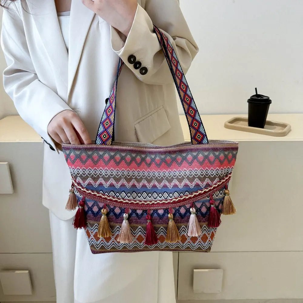 Printed Tassel Detail Tote BagBag