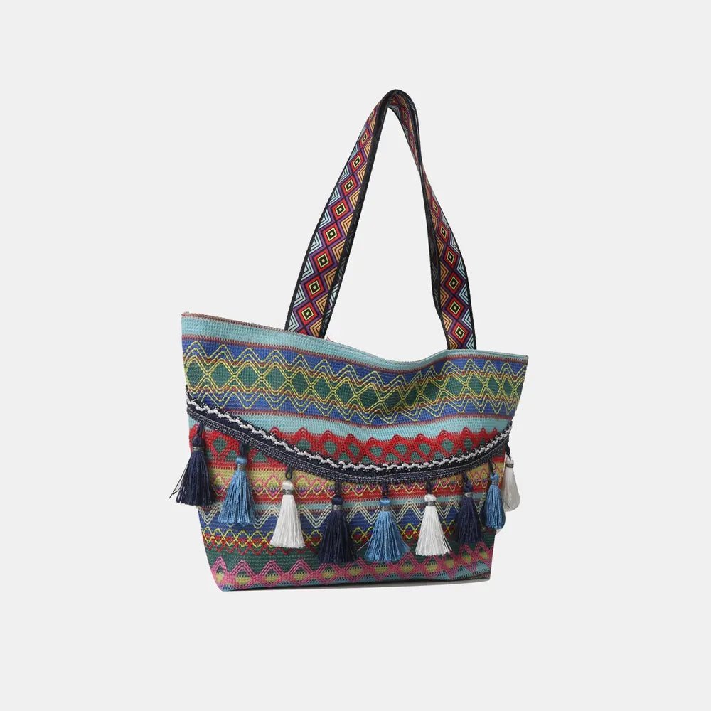 Printed Tassel Detail Tote BagBag