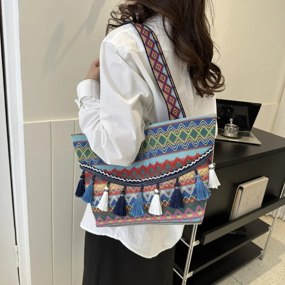 Printed Tassel Detail Tote BagBag